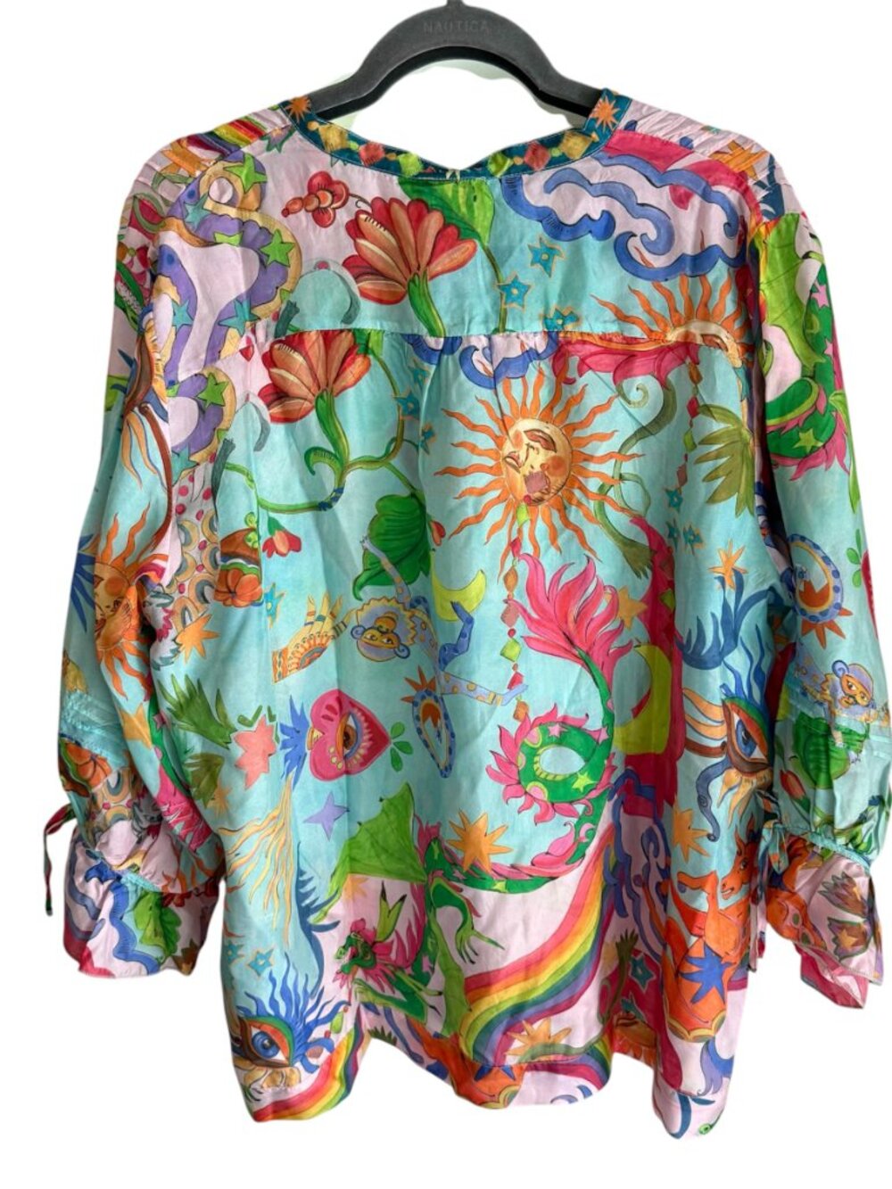 Johnny Was Vacanza Kayla Silk Button Blouse Size XL NWT $295 - Picture 2 of 5